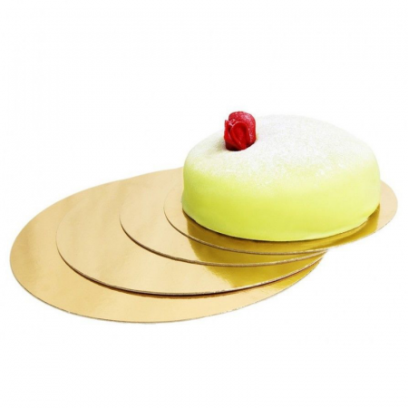 Подложка для торта Золото/Жемчуг 2х сторон. 0.8 мм, Ø 200 мм