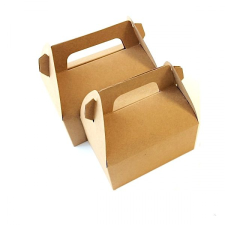 Крафт-коробка с ручками (сундучок) 12*8*6 см | упак. 25 шт