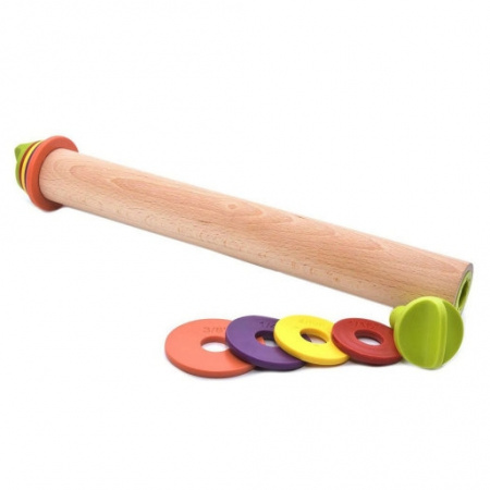 Скалка деревянная с ограничителями толщины 2-10 мм | размер: 43*7 см