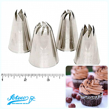 Кондитерская насадка закрытая/открытая звезда №885, 886, 887, 888 Ateco | скошенные лучи