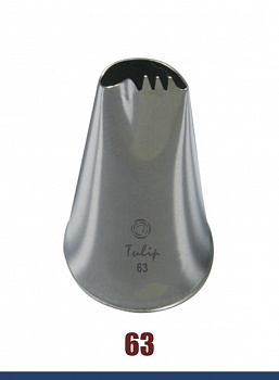 Кондитерская насадка 63 Tulip лепесток изогнутый рюшевый, прорезь 9 мм