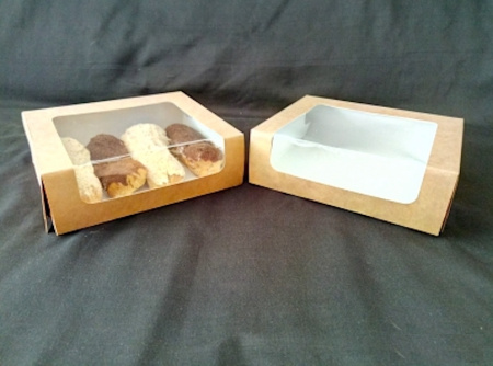 Коробка для торта с окном 19•16•6 см Эклер Крафт