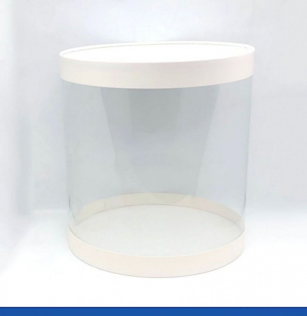 Коробка тубус 24•24 см БЕЛЫЙ (3 части: крышка, дно, боковина) | упак. 1, 5, 10 шт